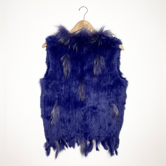 UNBRANDED purple mauve rabbit fur vest M - Picture 2 of 4